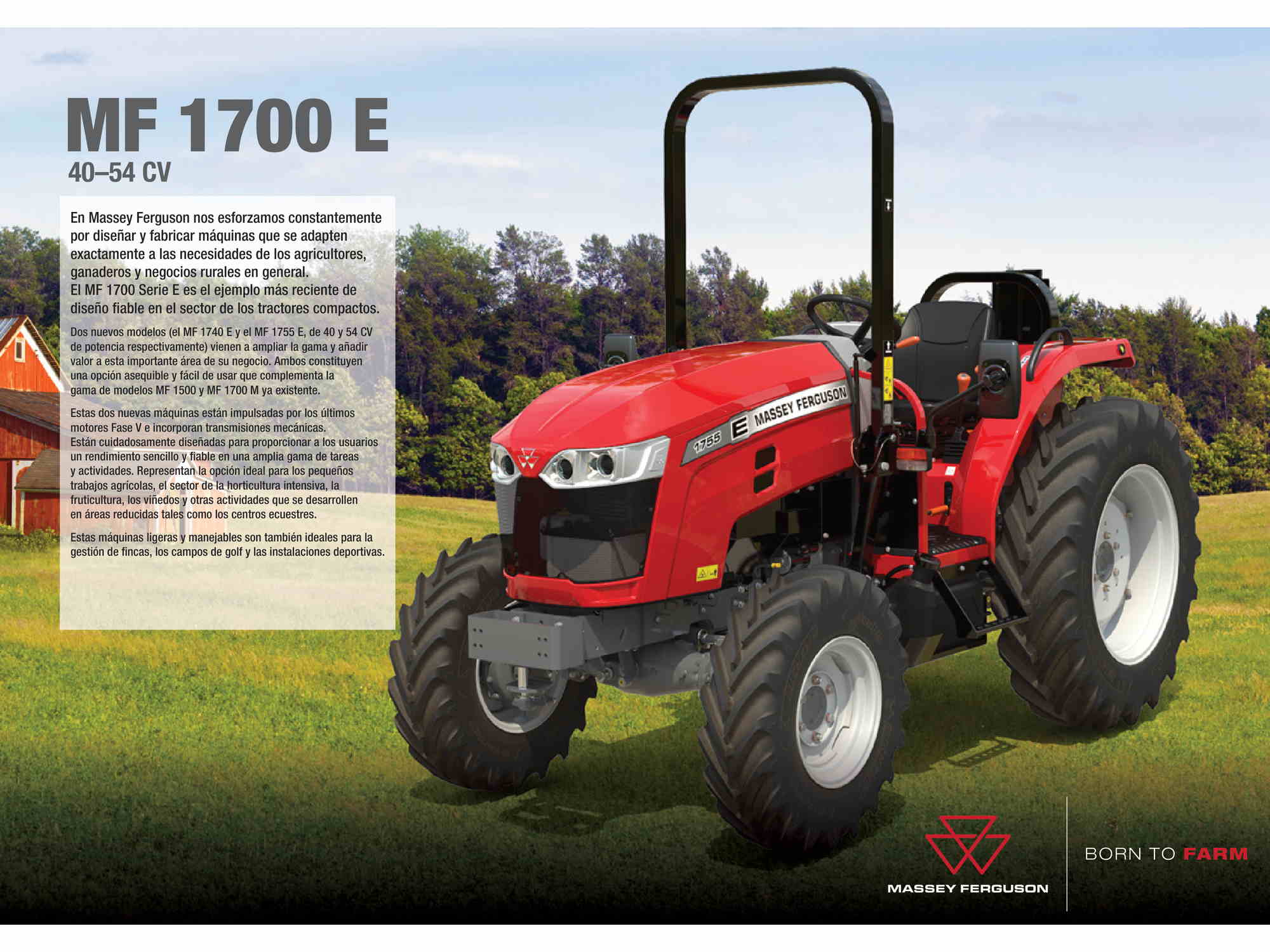 Portada del catálogo MF 1700 E 40-54 CV